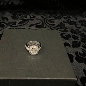 Emerald Cut Rhinestone Sterling Silver Engagement Style Ring *New